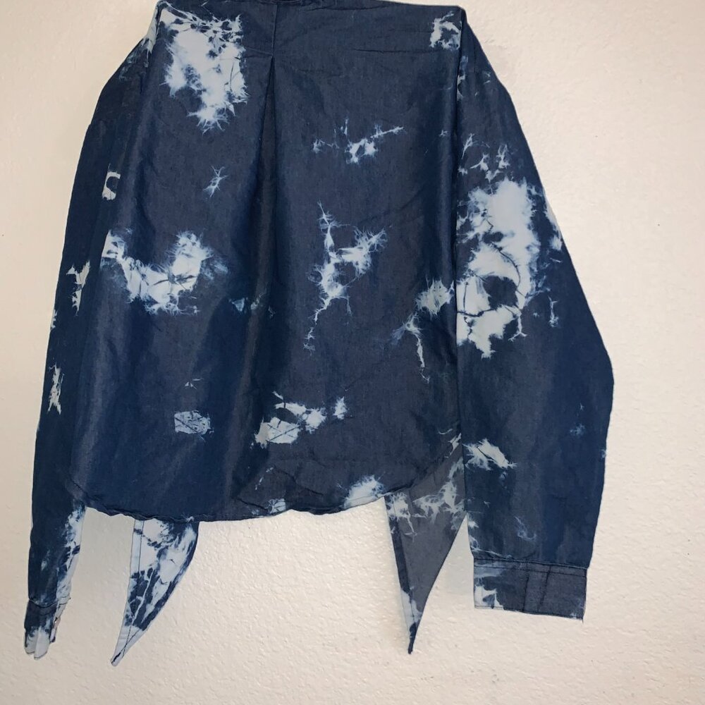 TAXI Bohemian Tye Dye Cropped Waist Tie Jacket - Picture 2 of 3